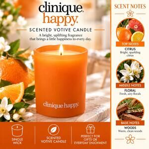 Clinique Happy Scented Votive Candle Orange Single Wick